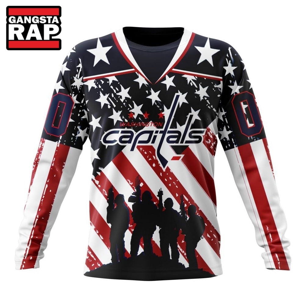NHL Washington Capitals Specialized Kits For Honor USS Military Hoodie, Hoodie T-Shirt
