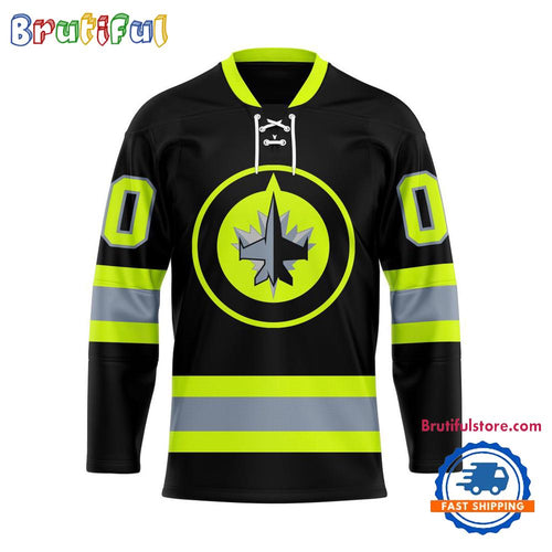 NHL Winnipeg Jets Honoring Firefighters Lace Hockey Jersey