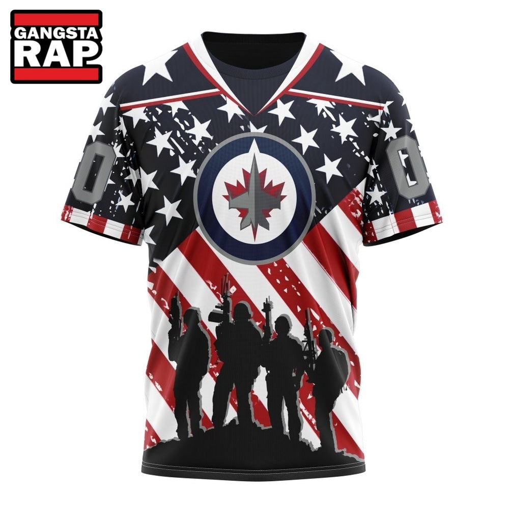 NHL Winnipeg Jets Specialized Kits For Honor USS Military Hoodie, Hoodie T-Shirt