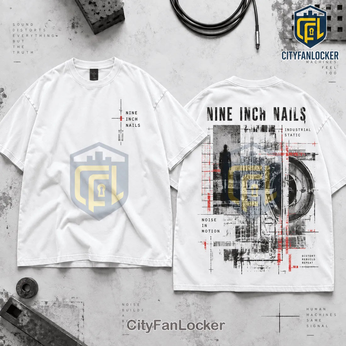 Nine Inch Nails Industrial Rock Black Mineral Wash Shirt
