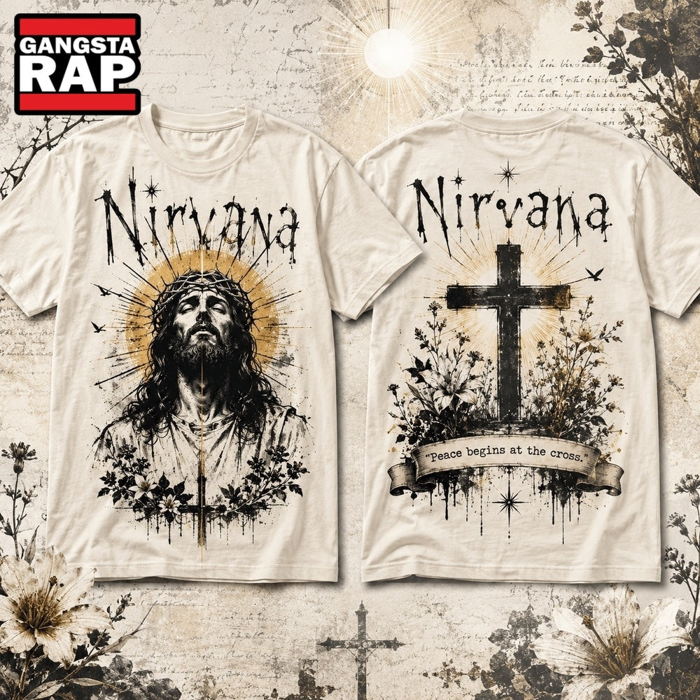 Nirvana Peace Begins at the Cross Jesus 3D Shirt