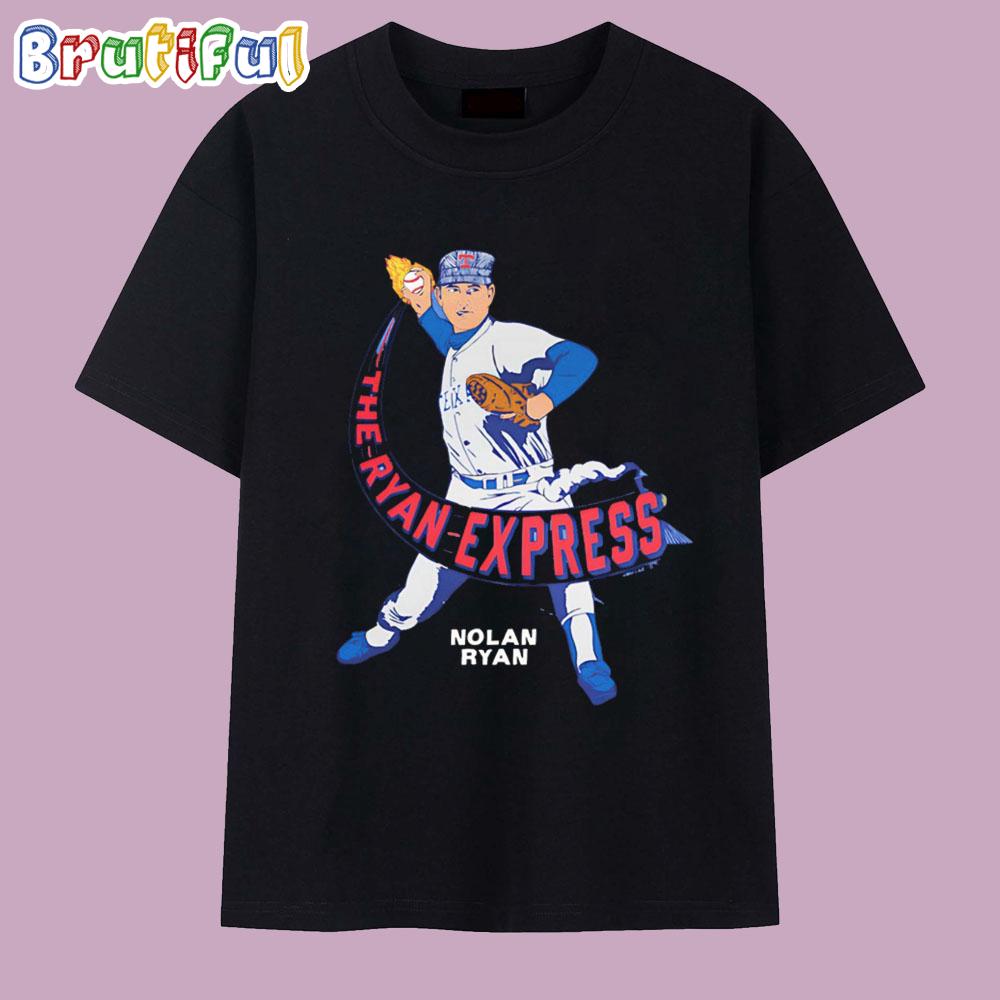 Nolan Ryan the Ryan Express Texas Rangers Caricature T Shirt