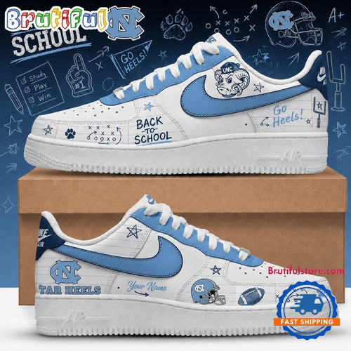 North Carolina Tar Heels 2026 NCAA Football Back To School Air Force 1 Shoes Sneakers