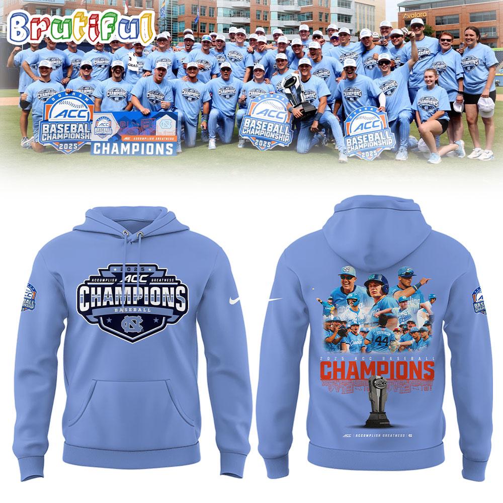 North Carolina Tar Heels Baseball 2025 ACC Baseball Champions Team Player Hoodie T-Shirt