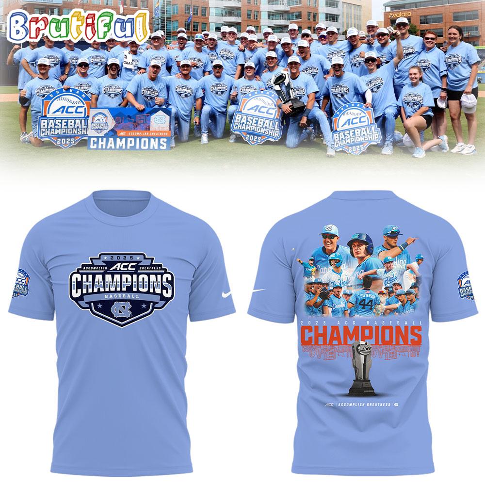 North Carolina Tar Heels Baseball 2025 ACC Baseball Champions Team Player Hoodie T-Shirt