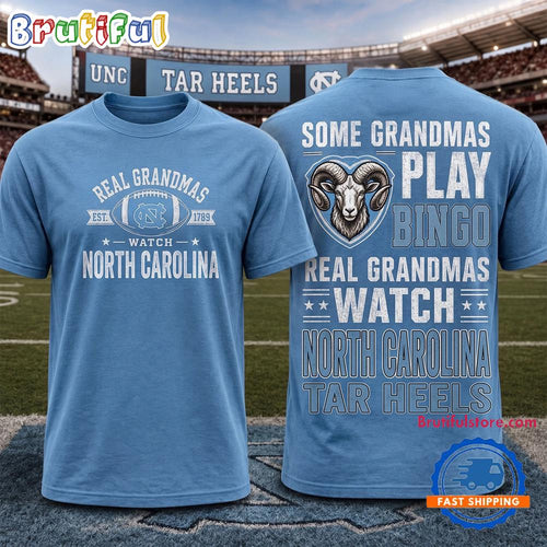 North Carolina Tar Heels NCAA Real Grandma Team Unisex 3D Shirt