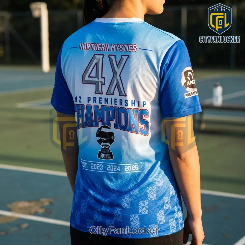 Northern Mystics 2026 ANZ Premiership Champions Blue T-Shirt