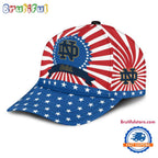 Notre Dame American Flag Pattern Independence Day Baseball Cap