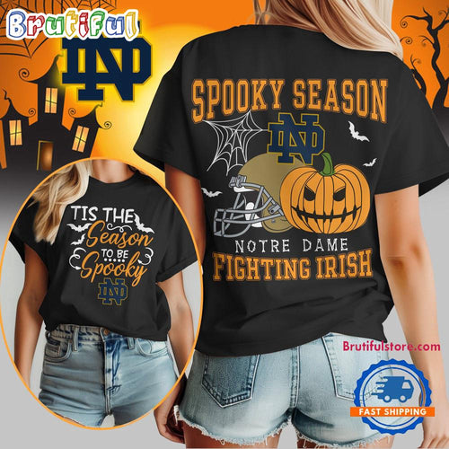 Notre Dame Fighting Irish 2025 NCAA Halloween Spooky Season Vintage T Shirt