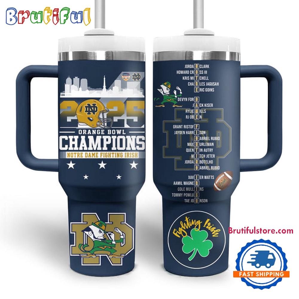 Notre Dame Fighting Irish 2025 Orange Bowl Champions Stanley Tumbler Cup