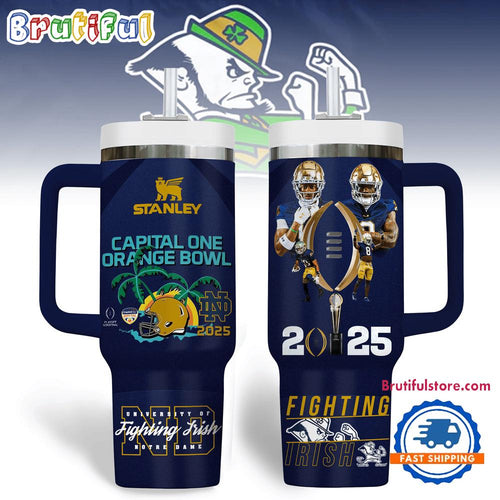 Notre Dame Fighting Irish 2025 Orange Bowl Champions Stanley Tumbler Handle
