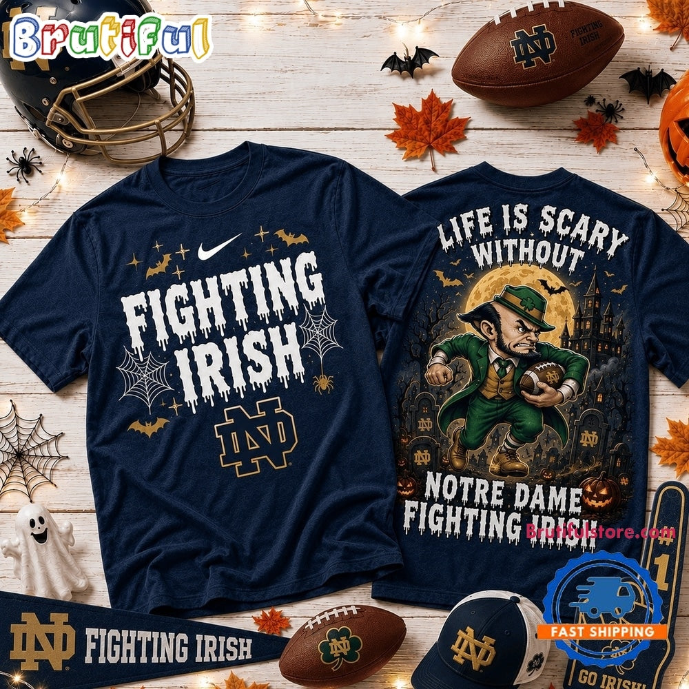 Notre Dame Fighting Irish 2026 NCAA Halloween New Design 3D Shirt