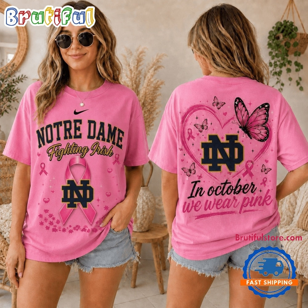 Notre Dame Fighting Irish 2026 NCAA Pink October Breast Cancer Awareness Fan Pride Unisex T Shirt