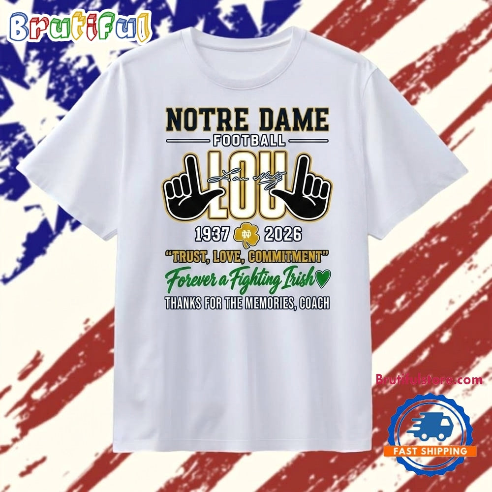 Notre Dame Fighting Irish Football Coach Lou Holtz Tribute T Shirt