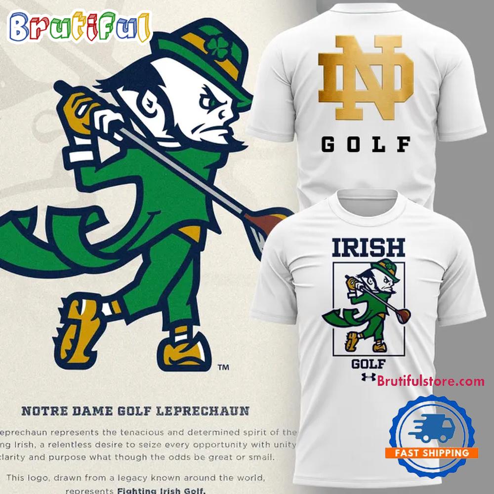 Notre Dame Fighting Irish Golf White Performance Hoodie T-Shirt