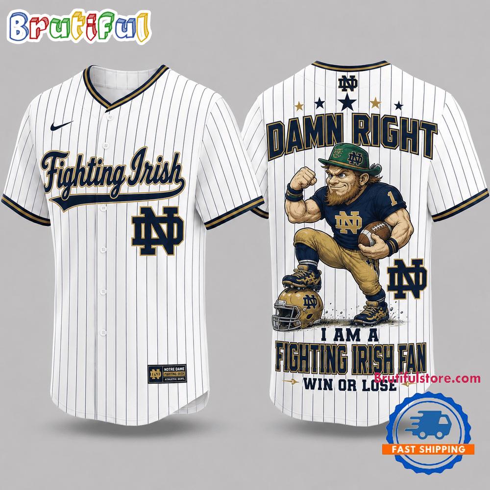 Notre Dame Fighting Irish NCAA Mascot Forever Loyal Fan Baseball Jersey Shirt