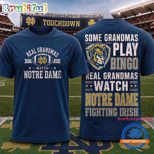Notre Dame Fighting Irish NCAA Real Grandma Team Unisex 3D Shirt