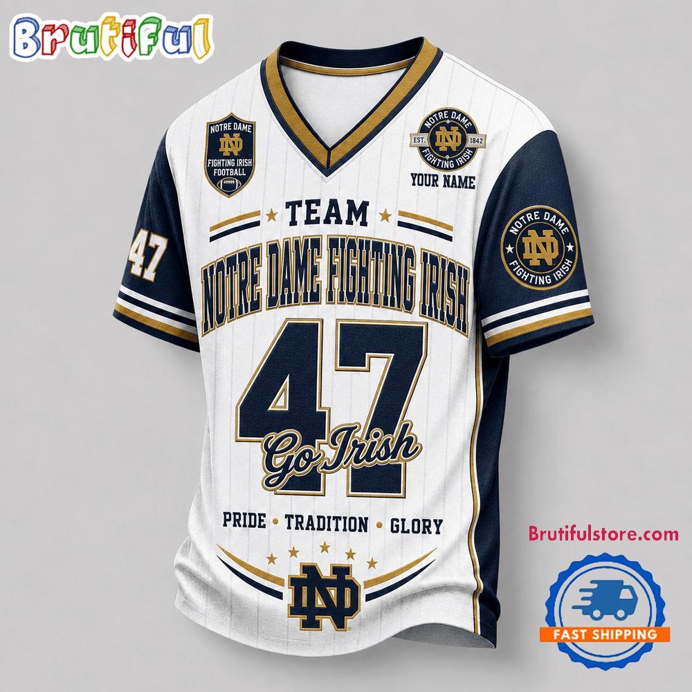 Notre Dame Fighting Irish NCAA Team Legacy Personalized Football Jersey