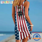 Notre Dame In My Veins USA In My Heart Independence Day Women’s Summer Beach Sling Dress