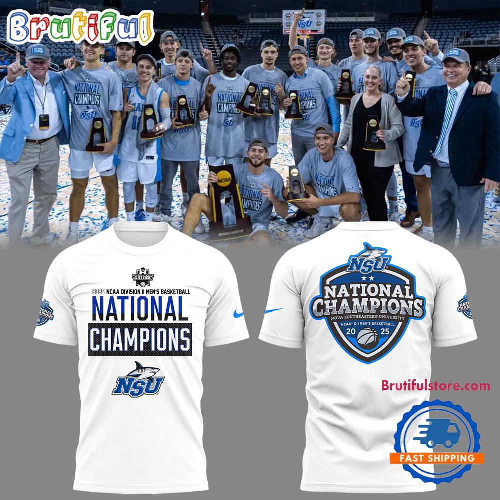 Nova Southeastern 2025 NCAA Division II Men’s Basketball x National Champions 3D Print Shirt
