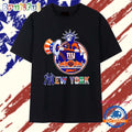 NY Yankees Mets Knicks Rangers Statue of Liberty logo T Shirt