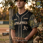 Oakland Athletics Camo Deer Hunting Baseball Jersey
