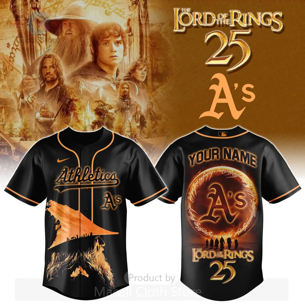 Oakland Athletics Lord of the Rings 25th Anniversary Custom Jersey