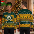 Oakland Athletics Reindeer Pattern Ugly Christmas Sweater