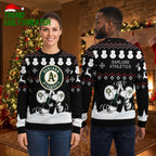 Oakland Athletics Snoopy Baseball Ugly Christmas Sweater