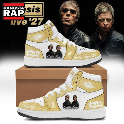 Oasis Live ’27 Limited Edition Signature Custom Air Jordan 1 Hightop Shoes, Music Air Jordan 1 Shoes