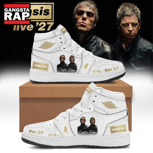 Oasis Live ’27 Limited Edition Signature White Air Jordan 1 Shoes, Music Air Jordan 1 Shoes