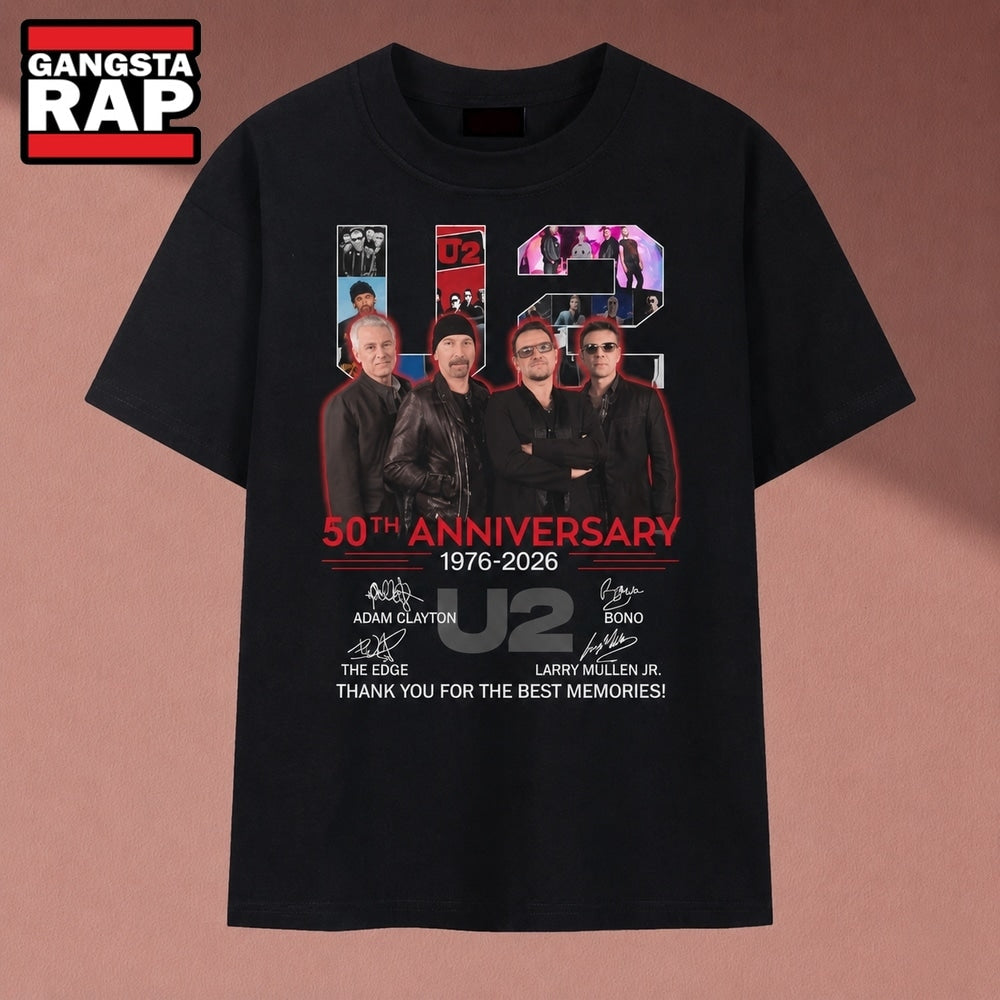Official U2 50th Anniversary Thank You For The Best Memories Rock Band T Shirt, Music 2D Shirt