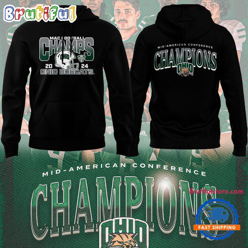 Ohio Bobcats Football Special Edition 2024 MAC Champions Black Hoodie