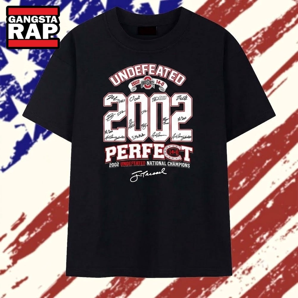 Ohio State Buckeyes 2002 Undefeated Perfect 14 0 National Champions Signatures T Shirt