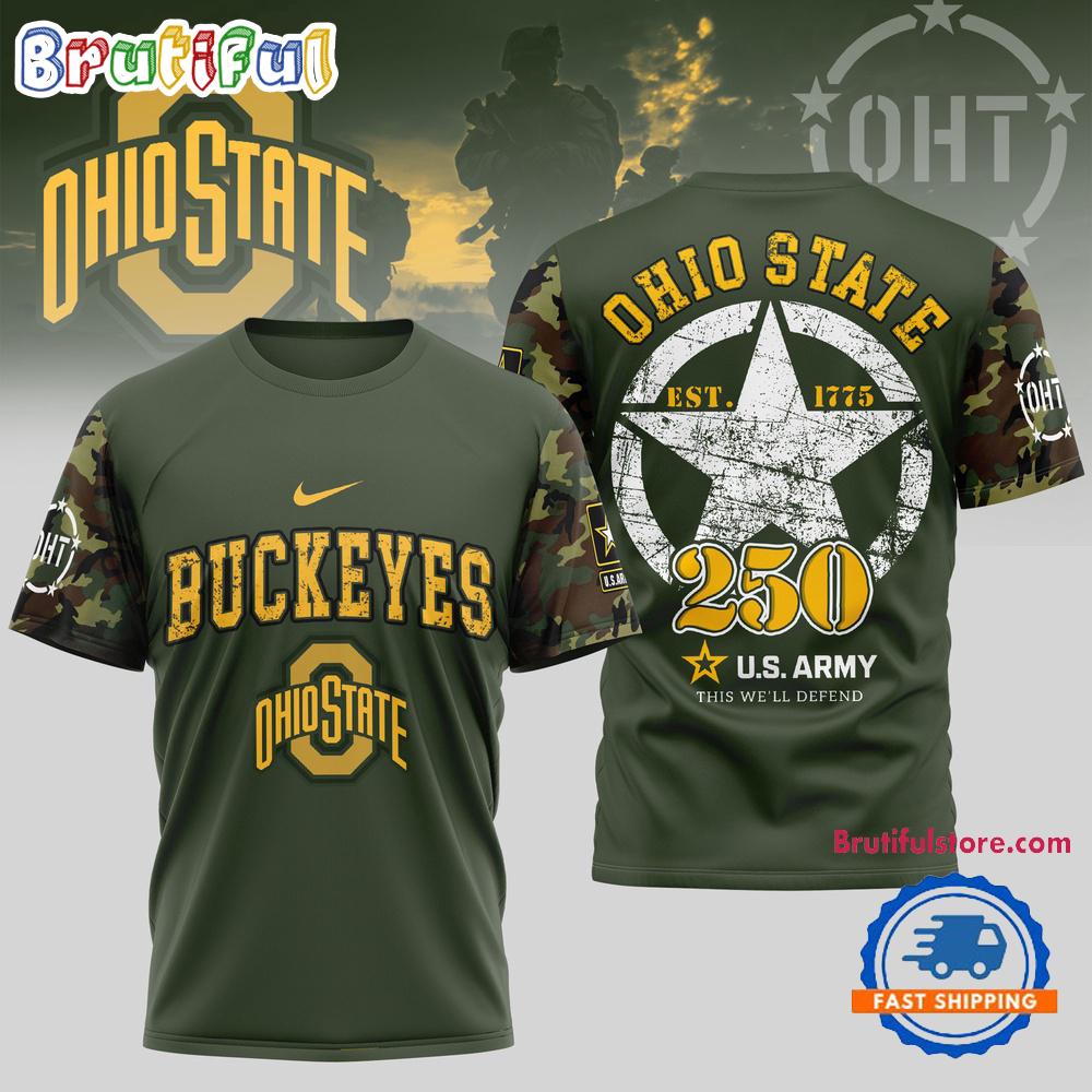 Ohio State Buckeyes 250 Years US Army Limited 3D Shirt