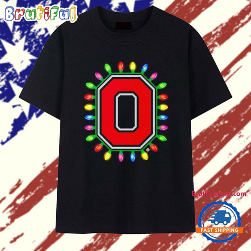 Ohio State Buckeyes Christmas Lights O logo 2025 T Shirt