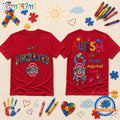 Ohio State Buckeyes NCAA Autism Awareness Puzzle Ribbon T Shirt