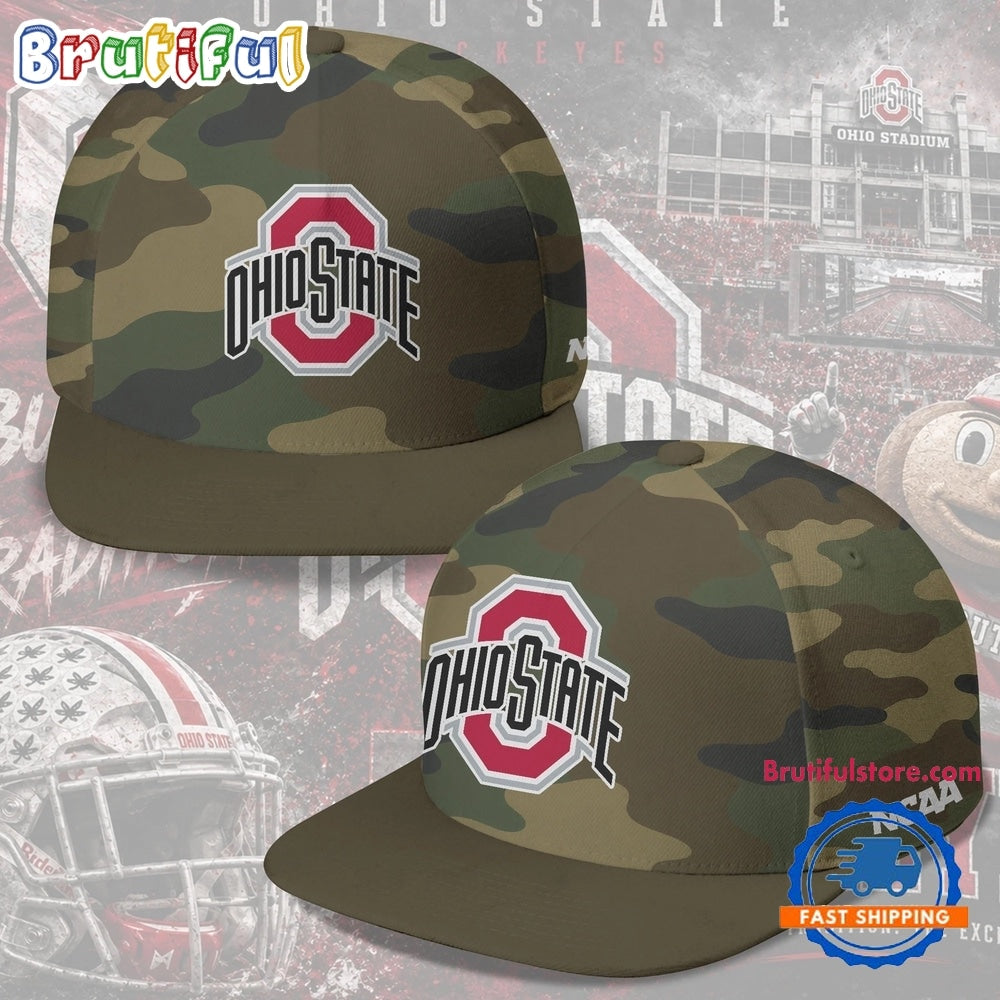 Ohio State Buckeyes NCAA Field Ops Camo Snapback Cap