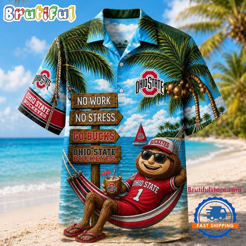 Ohio State Buckeyes NCAA No Work No Stress Hawaiian Shirt