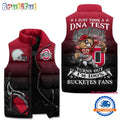 Ohio State Buckeyes Sporty Mascot Design Sleeveless Puffer Jacket