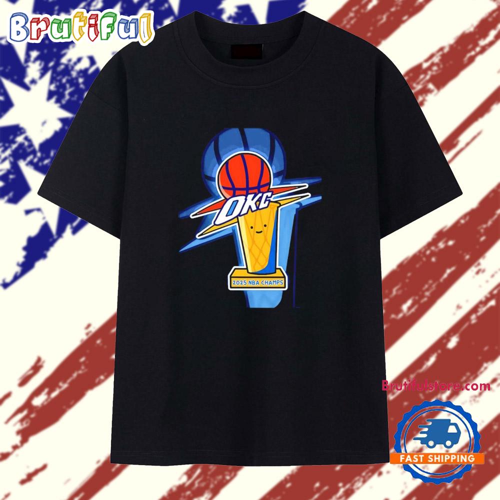 OKC Thunder 2025 NBA Championship Paint T Shirt