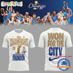 Oklahoma City Thunder 2025 NBA Champions Confetti Locker Room White Hoodie T-Shirt