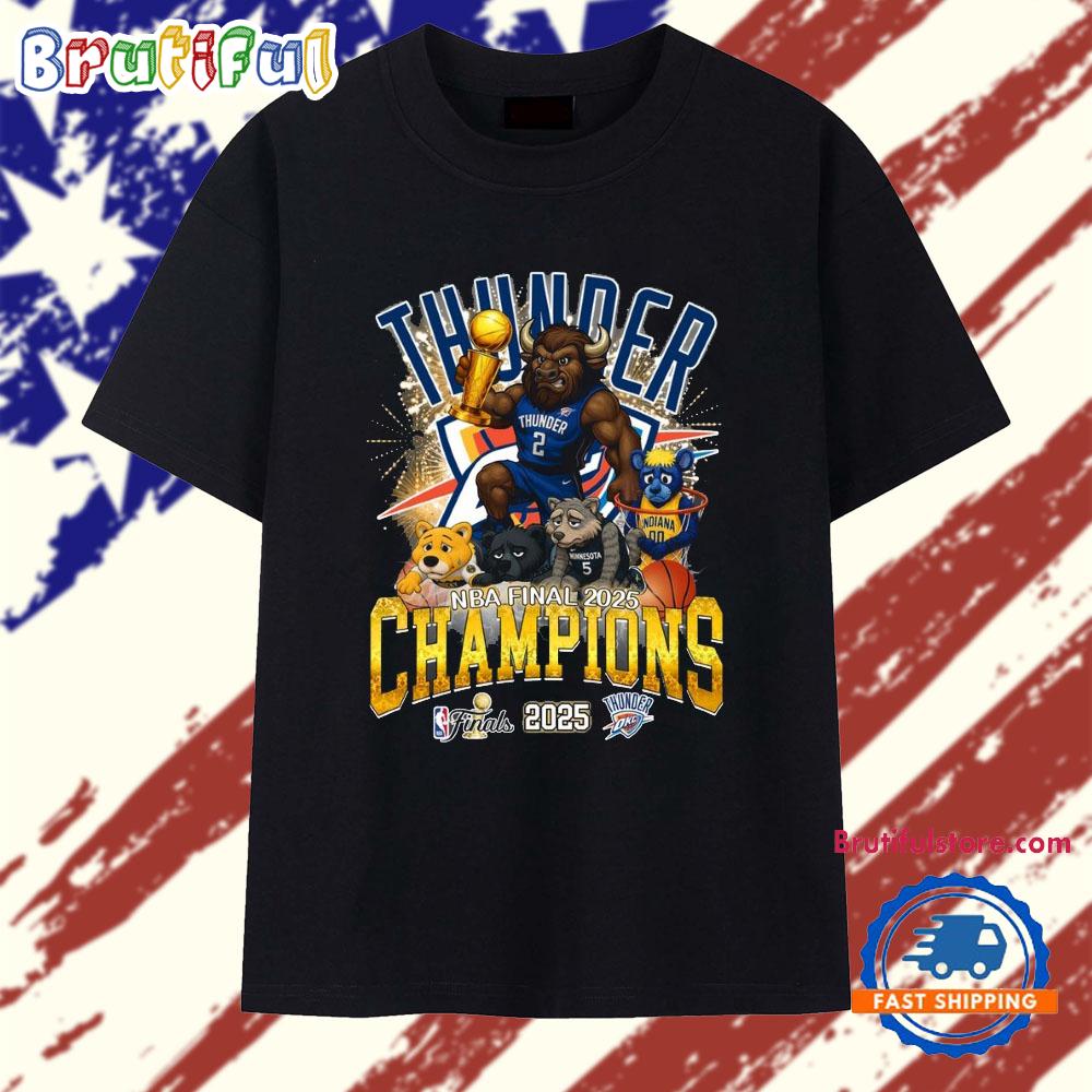 Oklahoma City Thunder NBA Final 2025 Champions Mascot Vintage T Shirt