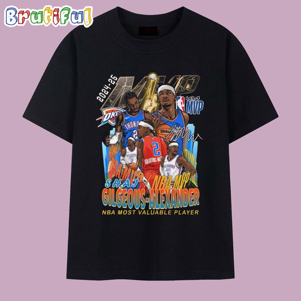 Oklahoma City Thunder Shaj Gilgeous-Alexander MPV 2025 NBA Most Valuable Player T Shirt