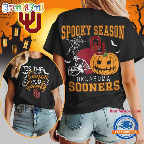 Oklahoma Sooners 2025 NCAA Halloween Spooky Season Vintage T Shirt