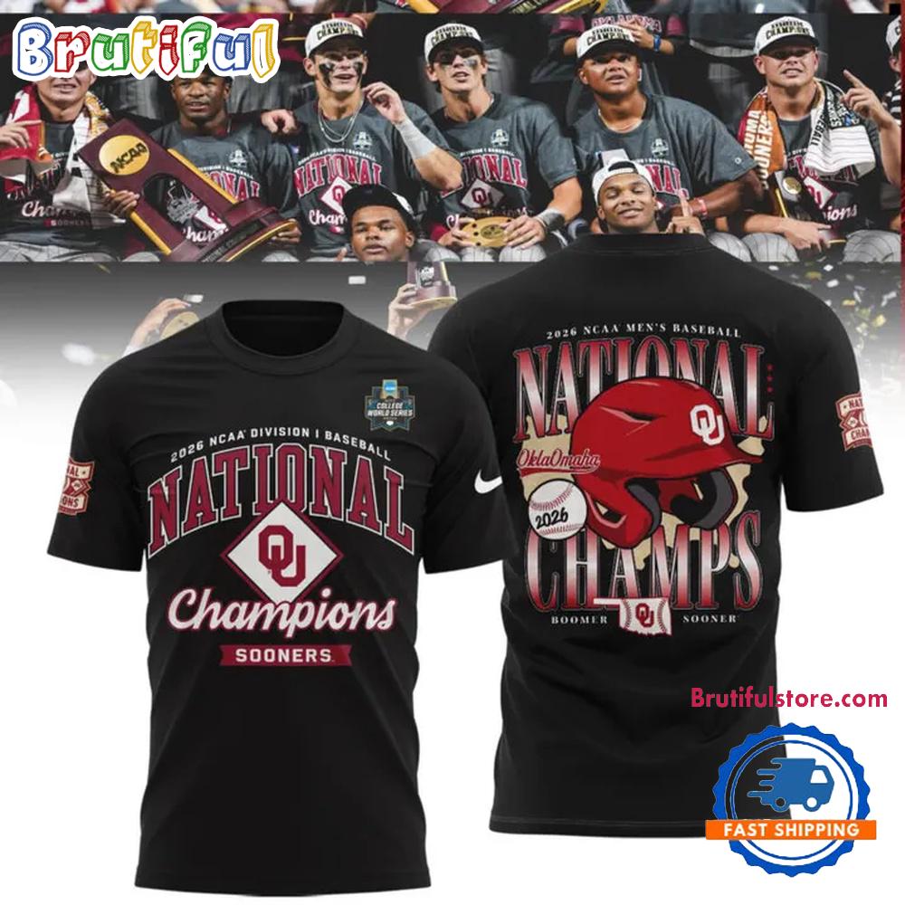 Oklahoma Sooners 2026 NCAA Baseball Men’s College World Series Champions Helmet T Shirt