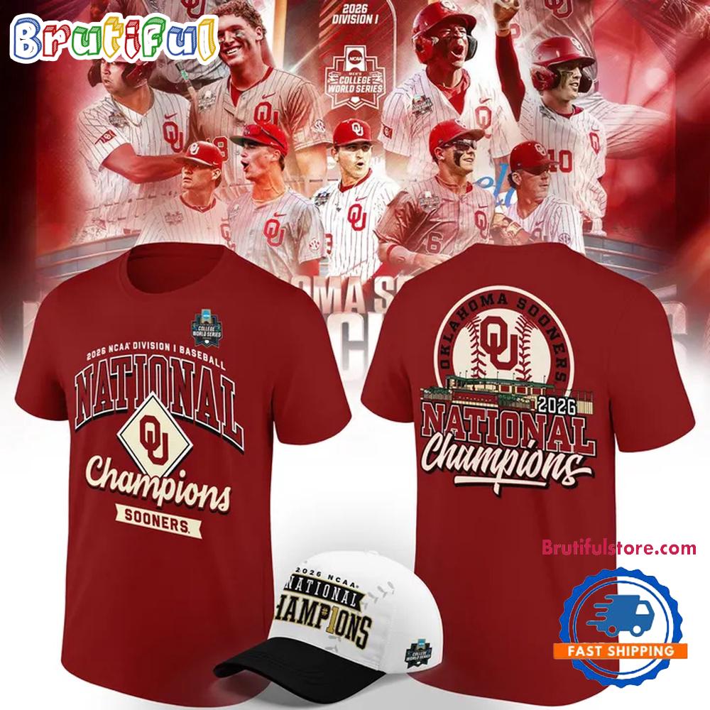 Oklahoma Sooners 2026 NCAA Baseball Men’s College World Series Champions Red Hoodie T-Shirt