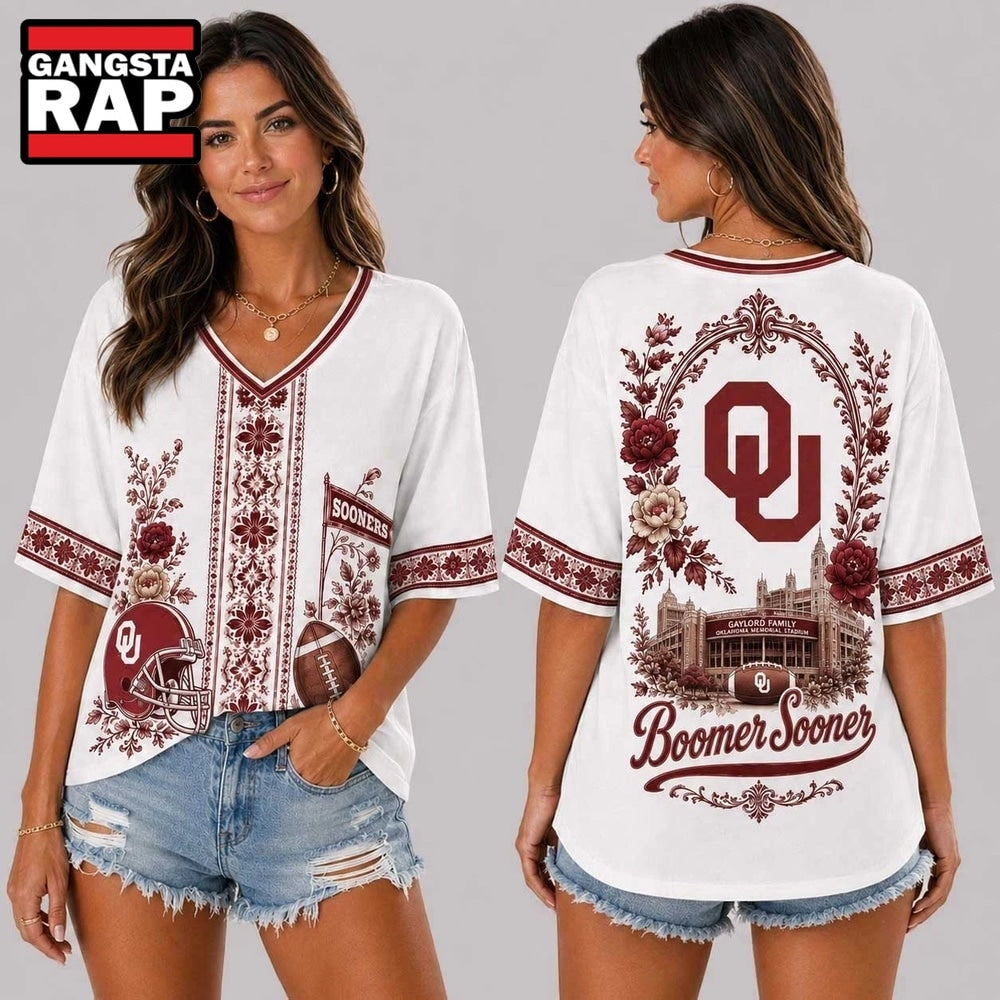 Oklahoma Sooners NCAA Collegiate Pride Collection V Neck T Shirt