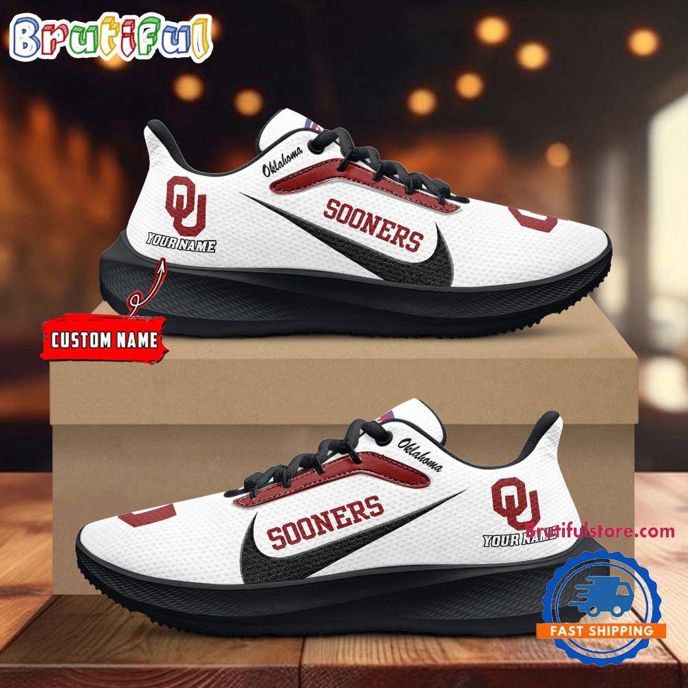 Oklahoma Sooners Personalized Lightweight Patch Decor Running Shoes Sneaker