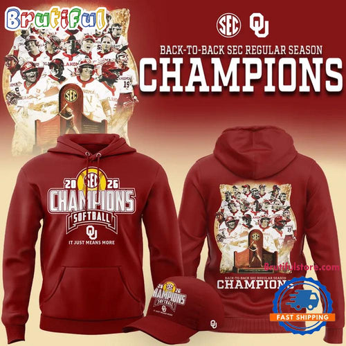 Oklahoma Sooners Softball Back-to-Back SEC Regular Season Champs 2026 All Team Hoodie T-Shirt